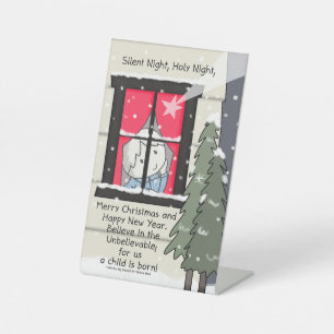 Silent Night, Holy Night Pedestal Sign