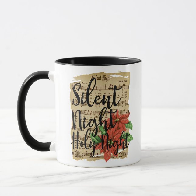 Silent Night Holy Night Sheet Music Image Mug (Left)