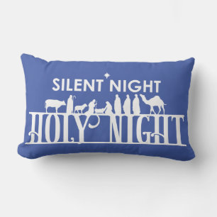 Silent Night Holy Night Whole Nativity Lumbar Cushion