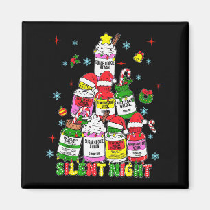 Silent Night Icu Nurse Christmas Funny Merry Chris Magnet