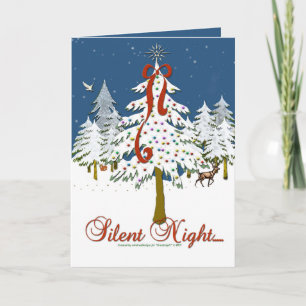 Silent Night in the Winter Forest Holiday Card
