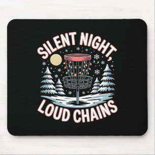 Silent Night Loud Chains Disc Golf Christmas Sket  Mouse Pad