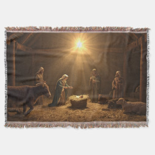 “Silent Night Nativity” Christian Blanket