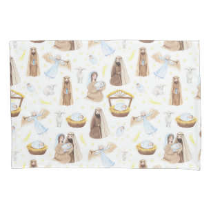 Silent Night Nativity Christmas Pillow Case