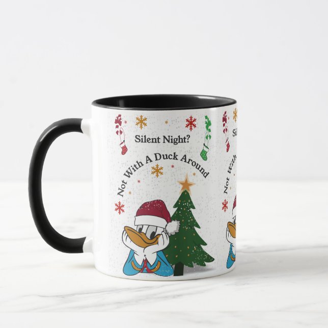 Silent Night? Not With a Duck Around – Funny Boys  Mug (Left)