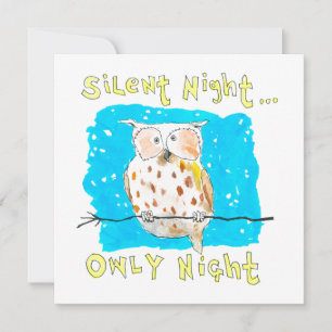Silent Night Owly Night Holiday Card