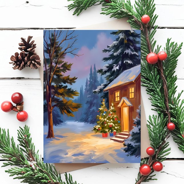 Silent Night Painted Christmas Holiday Postcard (Creator Uploaded)