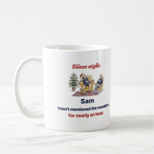 Silent Night Personalized Funny Runner Christmas Coffee Mug