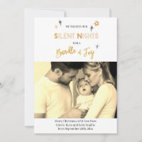 Silent Night Photo Birth Announcement Holiday Card