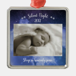 Silent Night Photo - Square Ornament
