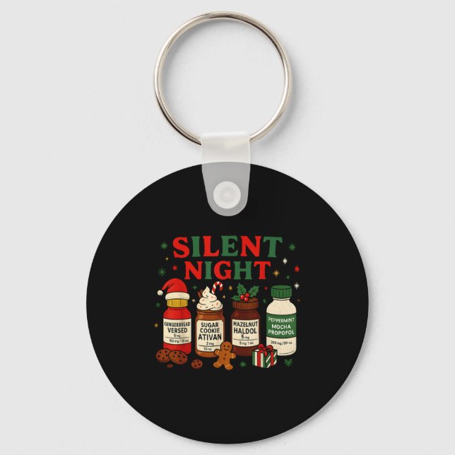 Silent Night Profol Icu Nurse Funny Christmas Medi Key Ring (Front)