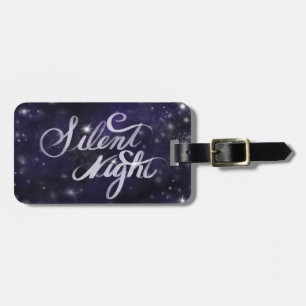 Silent Night - romantic Holiday snow scene Luggage Tag