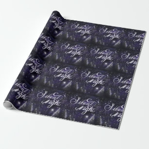Silent Night - romantic Holiday snow scene Wrappin Wrapping Paper