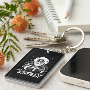 Silent Night Santa Christmas Military Veteran Key Ring