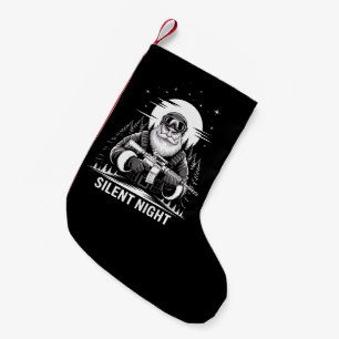 Silent Night Santa Christmas Military Veteran  Small Christmas Stocking