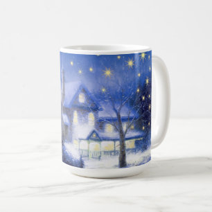 Silent Night. Snowy Village Christmas Gift  Coffee Mug