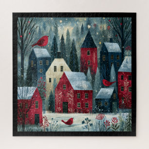 Silent Night Starlit Winter Village Jigsaw Puzzle