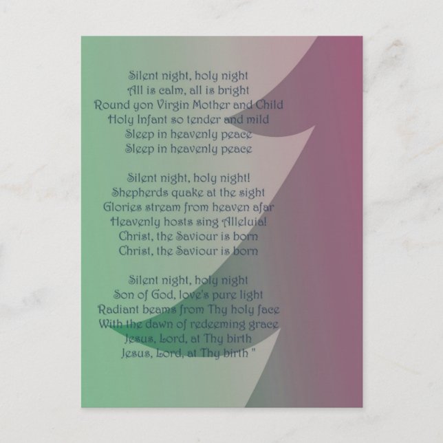 Silent Night Tree Postcard (Front)