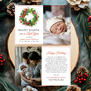 Silent Nights  Christmas Photo Baby Birth Announcement