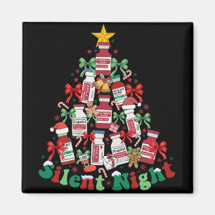 Silent Nights Icu Nurse Medical Christmas Holiday  Magnet