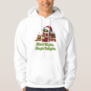 Silent Nights, Single Delights - Funny Christmas Hoodie