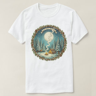 Silent Nights Wild Hearts Winter Camping Art T-Shirt