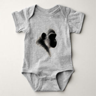 Silent Observer Primate Charcoal Study Baby Bodysuit
