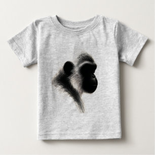 Silent Observer Primate Charcoal Study Baby T-Shirt
