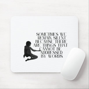 Silent Pain – Minimalist Emotional Quote Design  Mouse Pad
