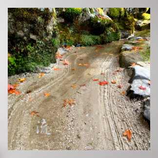 Silent Passage - 流 (Flow) - Japanese Wabi-Sabi Pho Poster