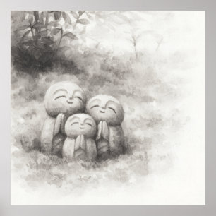 Silent Passage — Ink Painting Wabi-Sabi Harmony Poster