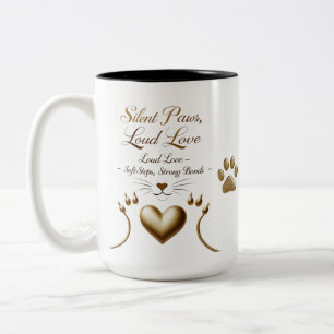 Silent Paws, Loud Love – Minimalist Cat Two-Tone Coffee Mug