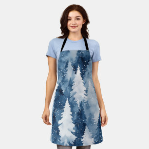 Silent Pines Winter Forest Apron