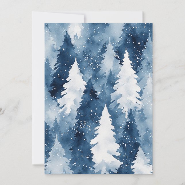 Silent Pines Winter Forest Invitation (Front)