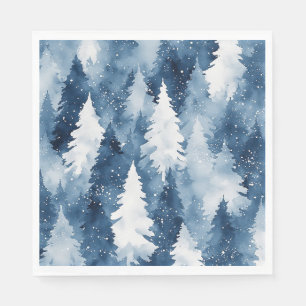Silent Pines Winter Forest Napkin