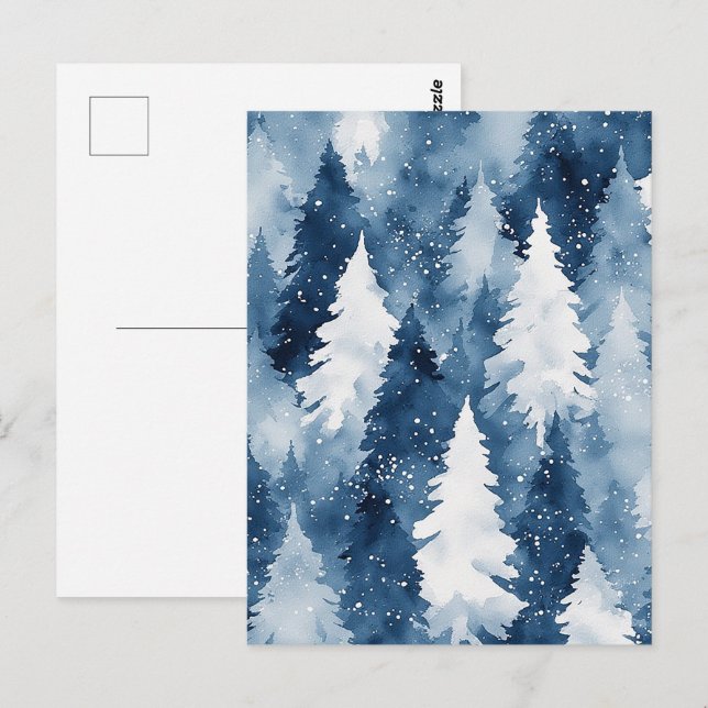 Silent Pines Winter Forest Postcard (Front/Back)