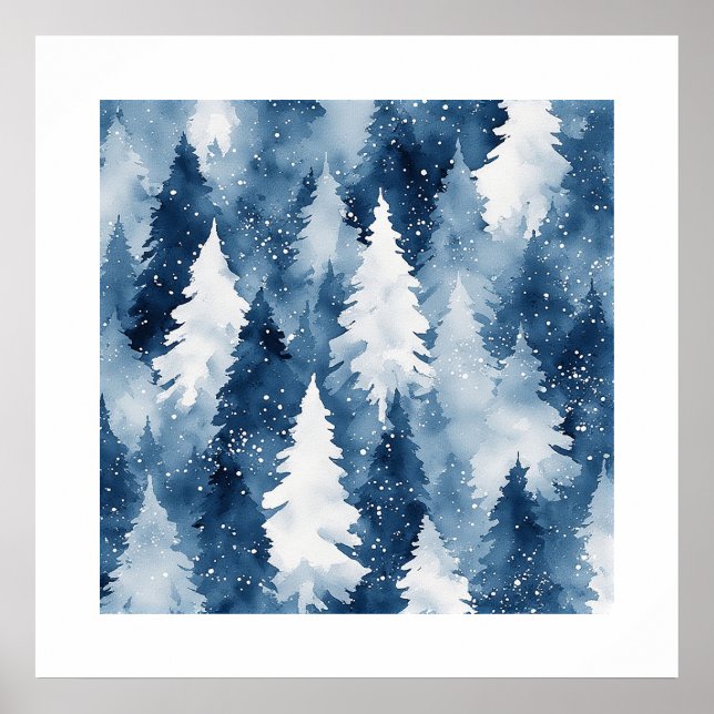 Silent Pines Winter Forest Poster (Front)