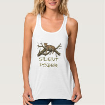 Silent Power Camo Deer Antler Graphic T-Shirt