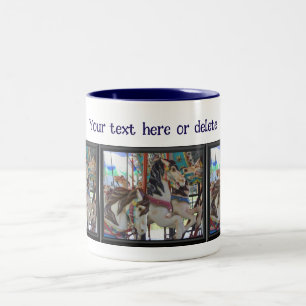 Silent Prancers Carousel Horses Personalized  Two-Tone Coffee Mug