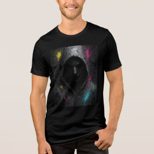 Silent Rebel – Powerful Dark Hooded T-Shirt Tri-Blend Shirt