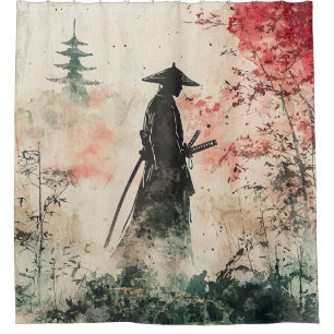 Silent Samurai Crimson Forest (1) Shower Curtain