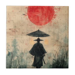 Silent Samurai Crimson Forest (2) Ceramic Tile