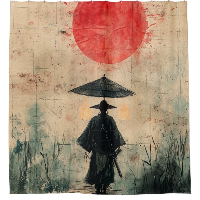 Silent Samurai Crimson Forest (2) Shower Curtain (Front)