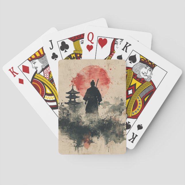 Silent Samurai Crimson Forest (3) Playing Cards (Back)