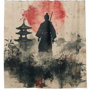 Silent Samurai Crimson Forest (3) Shower Curtain