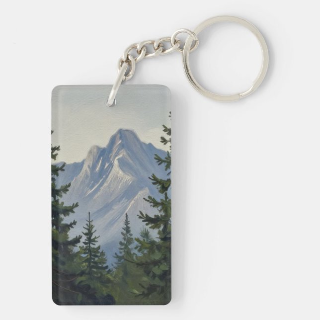 Silent Sentinels of the Alpine Ridge Key Ring (Back)