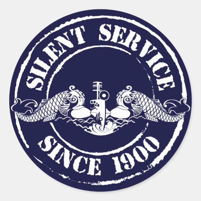 Silent Service Classic Round Sticker (Front)
