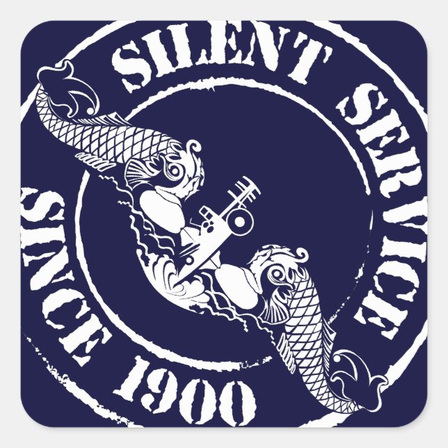 Silent Service Square Sticker (Front)