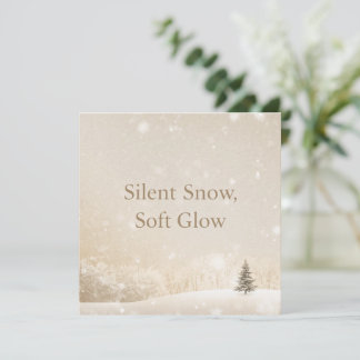 Silent Snow, Soft Glow;Minimalist ElegantChristmas Holiday Card