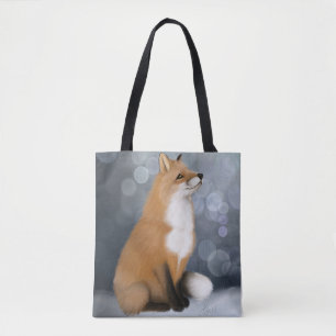 Silent Snowfall Fox Tote Bag